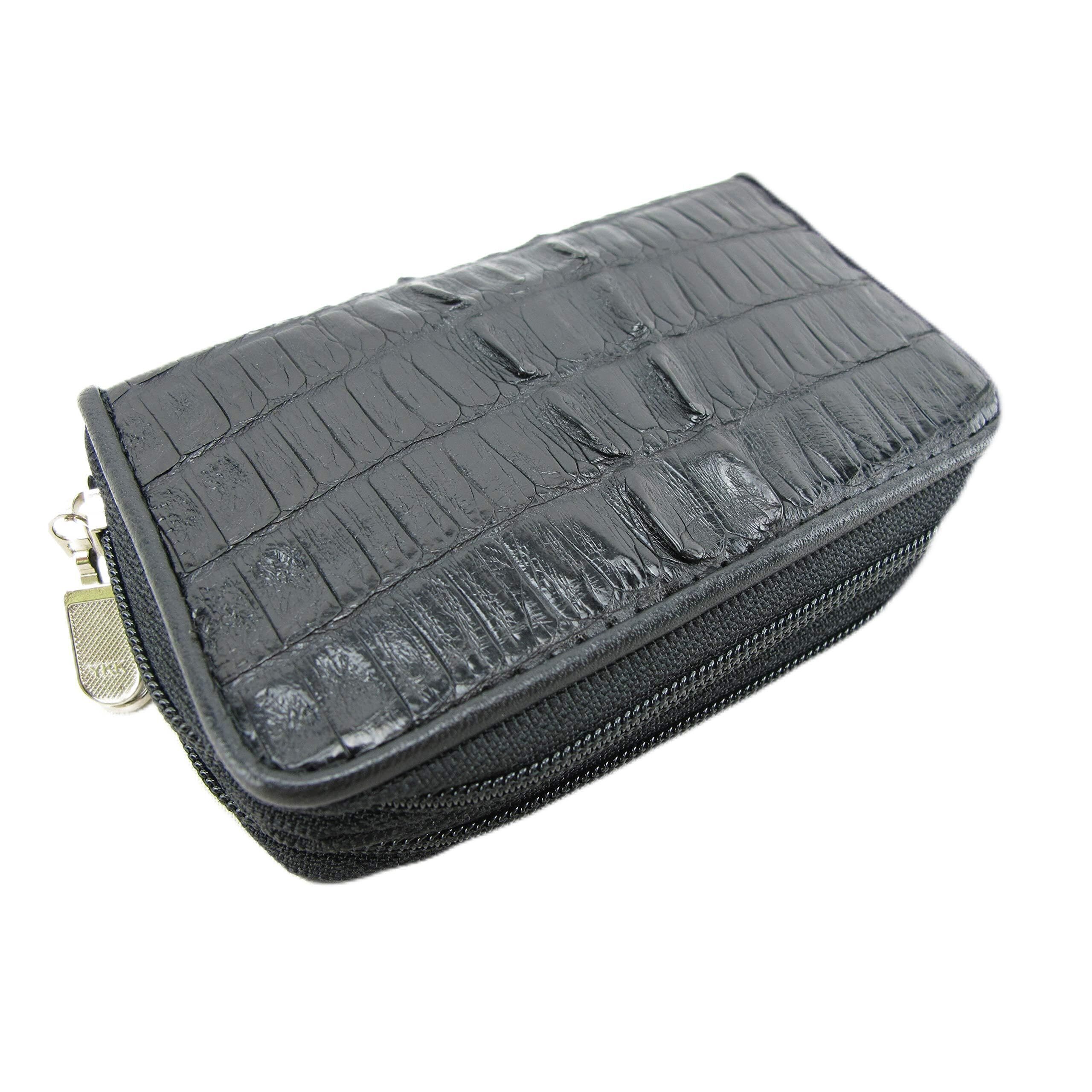 5188 Genuine Crocodile Skin Leather Zip Around Key Holders Wallet Coins
